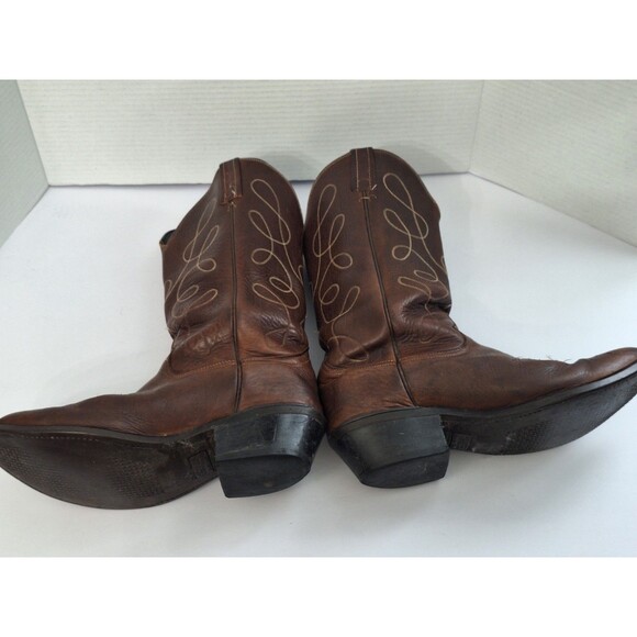 Vintage Dan Post Western Boots Mens 8.5EW Brown Leather Cowboy Grunge Workwear main image 12